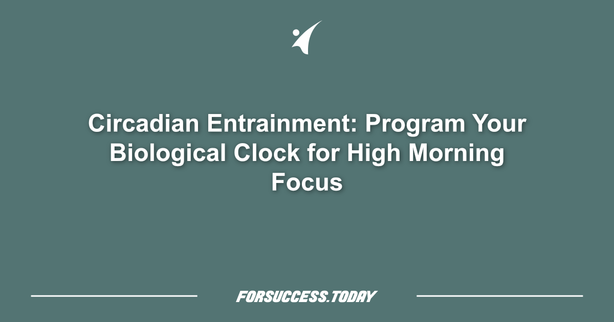Circadian Entrainment: Program Your Biological Clock for High Morning Focus