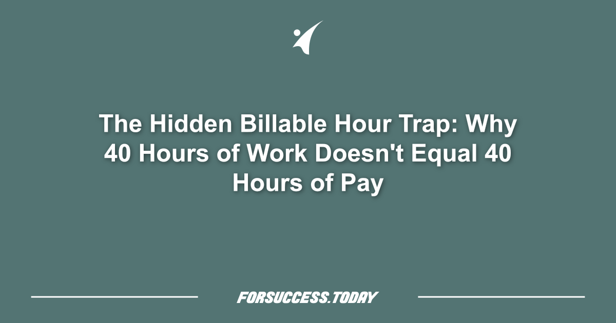 The Hidden Billable Hour Trap: Why 40 Hours of Work Doesn't Equal 40 Hours of Pay