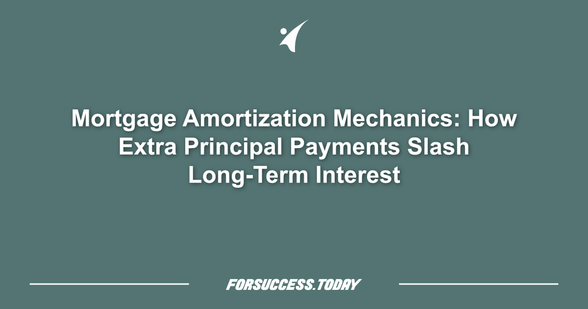 Mortgage Amortization Mechanics: How Extra Principal Payments Slash Long-Term Interest