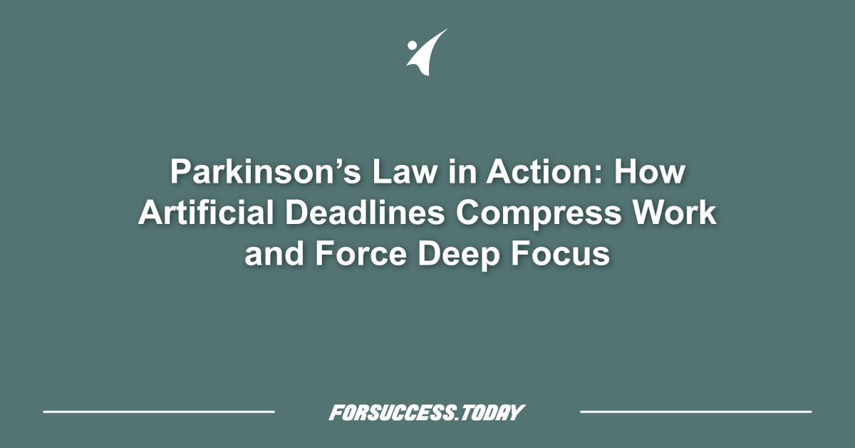 Parkinson’s Law in Action: How Artificial Deadlines Compress Work and Force Deep Focus